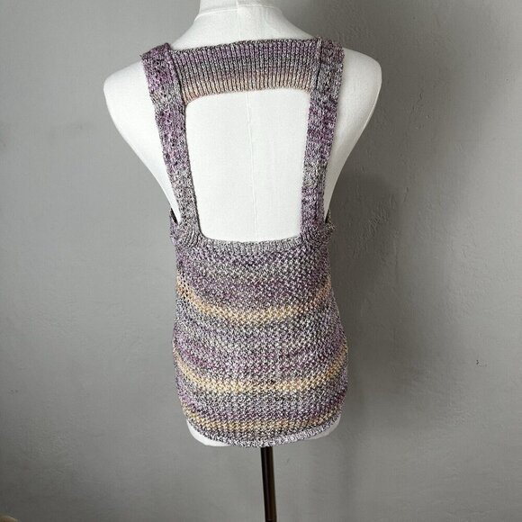 Free People We the Free Open Knit Multicolor Deep V-Neck Sweater Vest Size XS - Picture 4 of 9